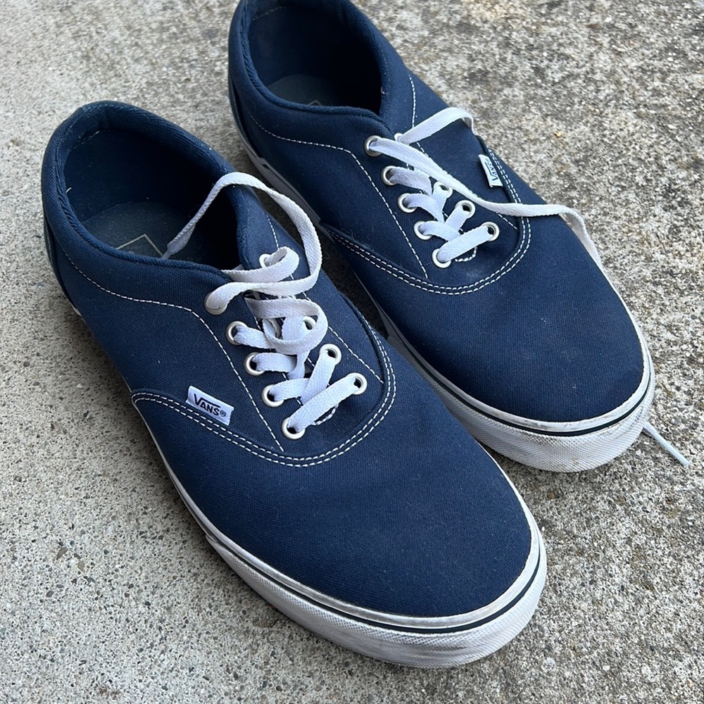 Vans low top blue skate shoe